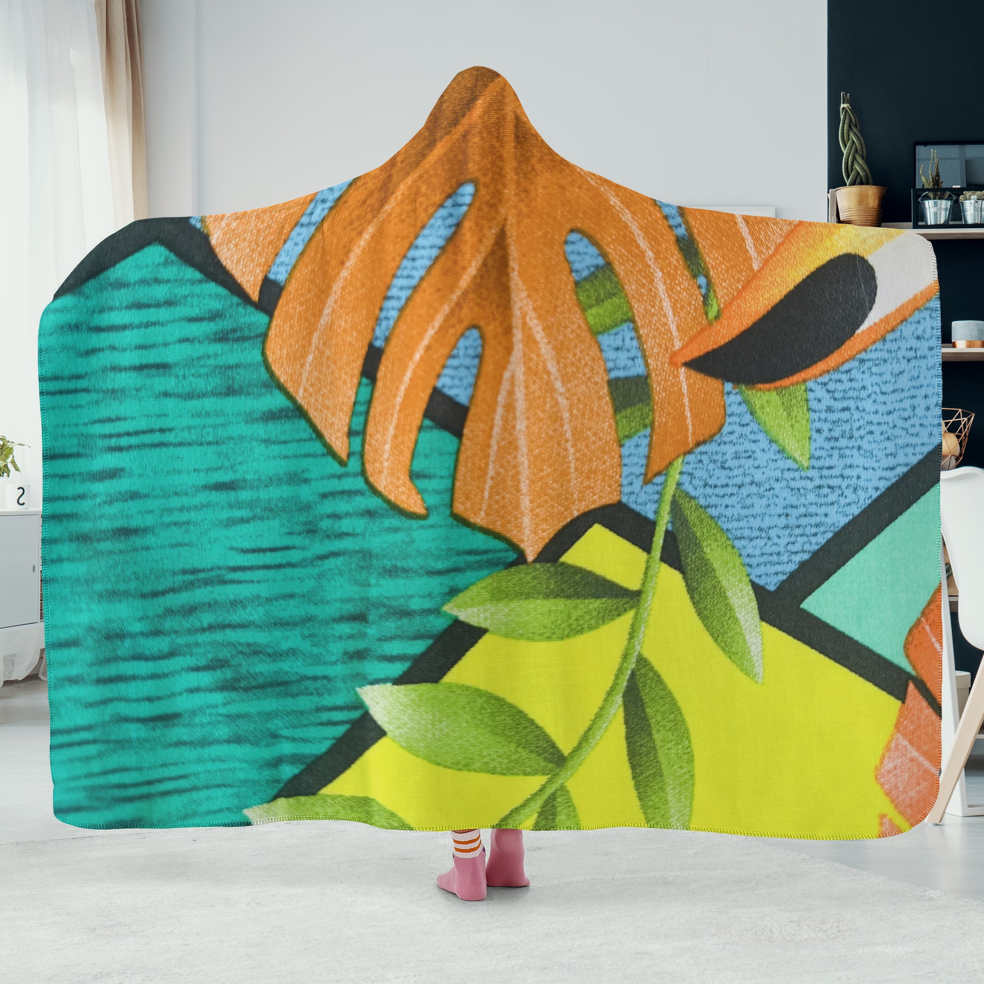 320. Casual Dual-Sided Stitched Hoodie Blanket