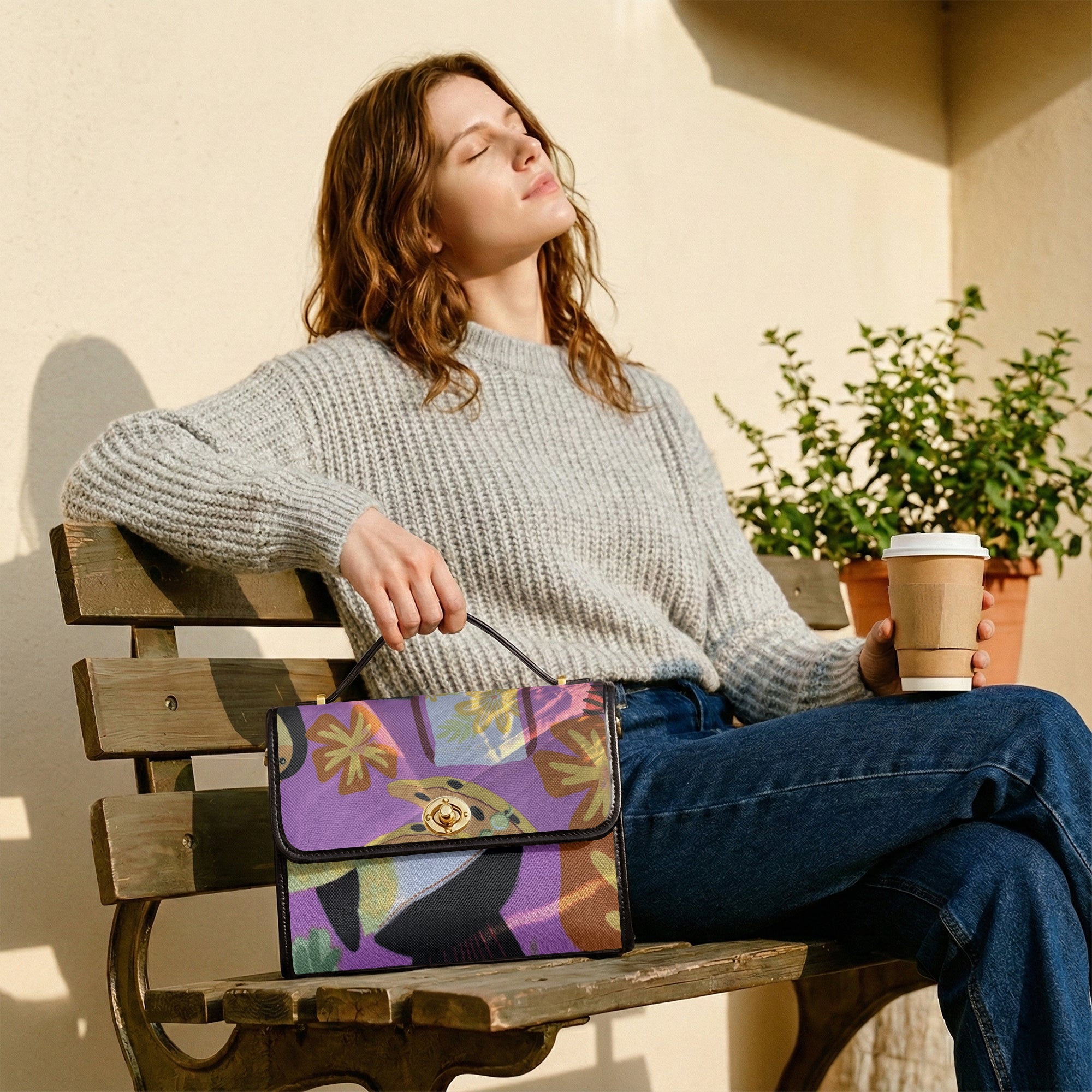 1386. Classic Women's Canvas Satchel Crossbody Bag