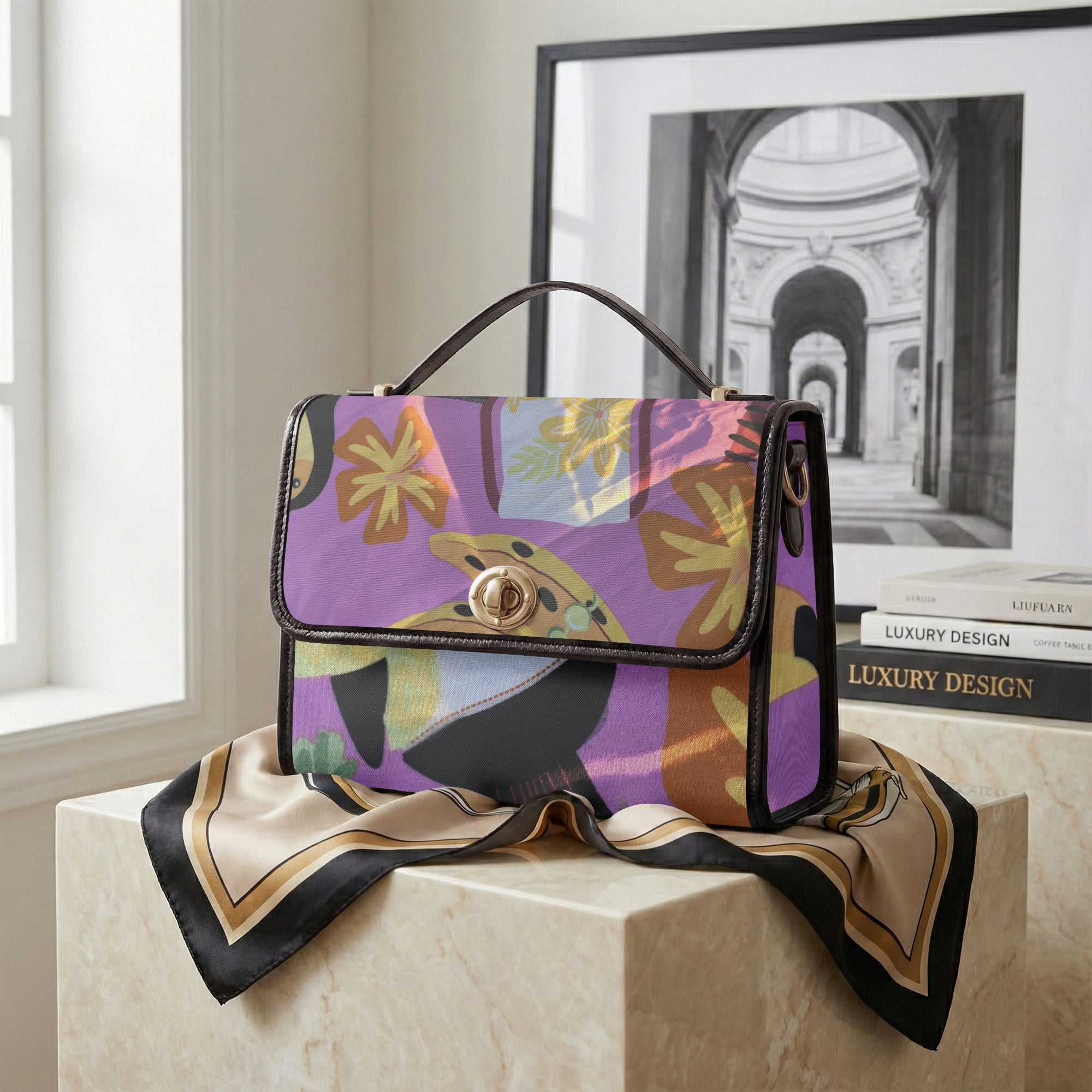 1386. Classic Women's Canvas Satchel Crossbody Bag